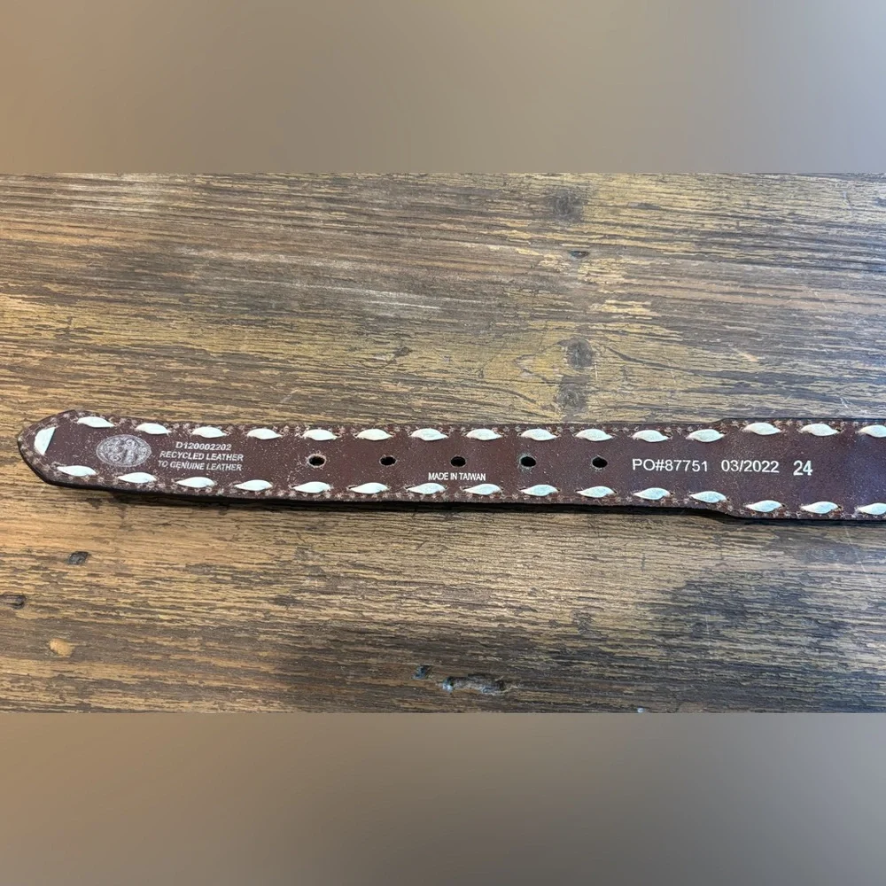 BOYS BLUE INLAYED LONGHORN BELT